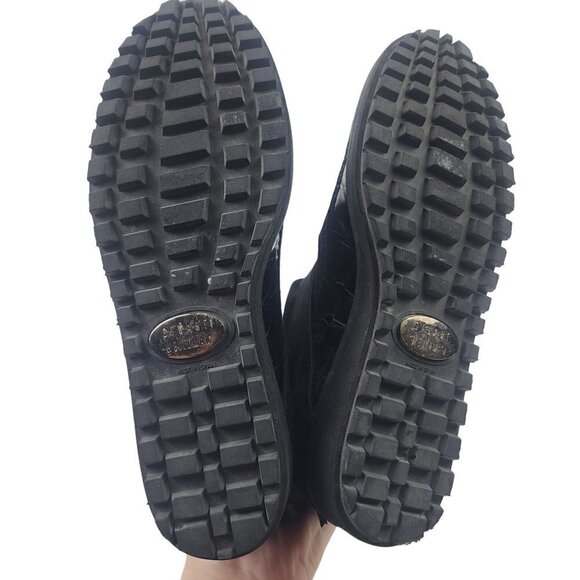 Stuart Weitzman Suede Leather Fur Lined Wedge Boots Black Women's 5 - Picture 9 of 12